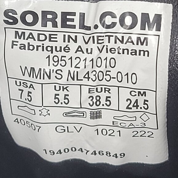 Sorel Brex Lace Up Women's Waterproof Black Leather Boots US Size 7.5 NWOT - Picture 10 of 10